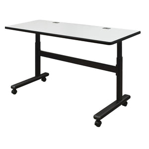 Height Adjustable Sit/Stand Flipper Table with Whiteboard Top, Rectangle