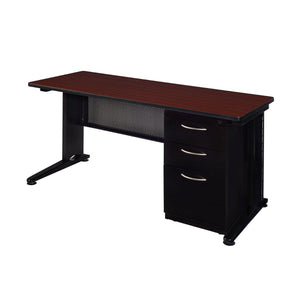 Fusion Single Pedestal Desk, 60" W x 24" D x 29" H