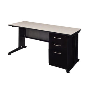 Fusion Single Pedestal Desk, 60" W x 24" D x 29" H