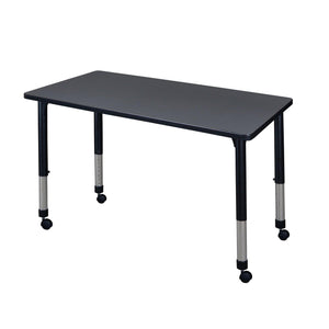 Kee 48" x 24" Rectangular Height Adjustable  Mobile Classroom Activity Table