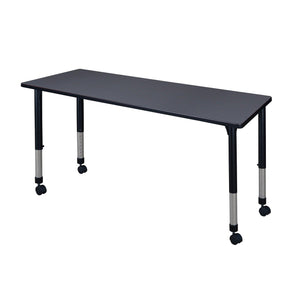 Kee 66" x 24" Rectangular Height Adjustable Mobile Classroom Activity Table