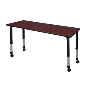 Kee 66" x 24" Rectangular Height Adjustable Mobile Classroom Activity Table