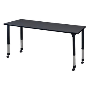 Kee 66" x 30" Rectangular Height Adjustable Mobile Classroom Activity Table