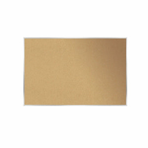 Natural Cork Bulletin Board with Satin Aluminum Frame-Boards-18"H x 24"W-