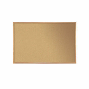 Natural Cork Bulletin Board with Wood Frame-Boards-18"H x 24"W-