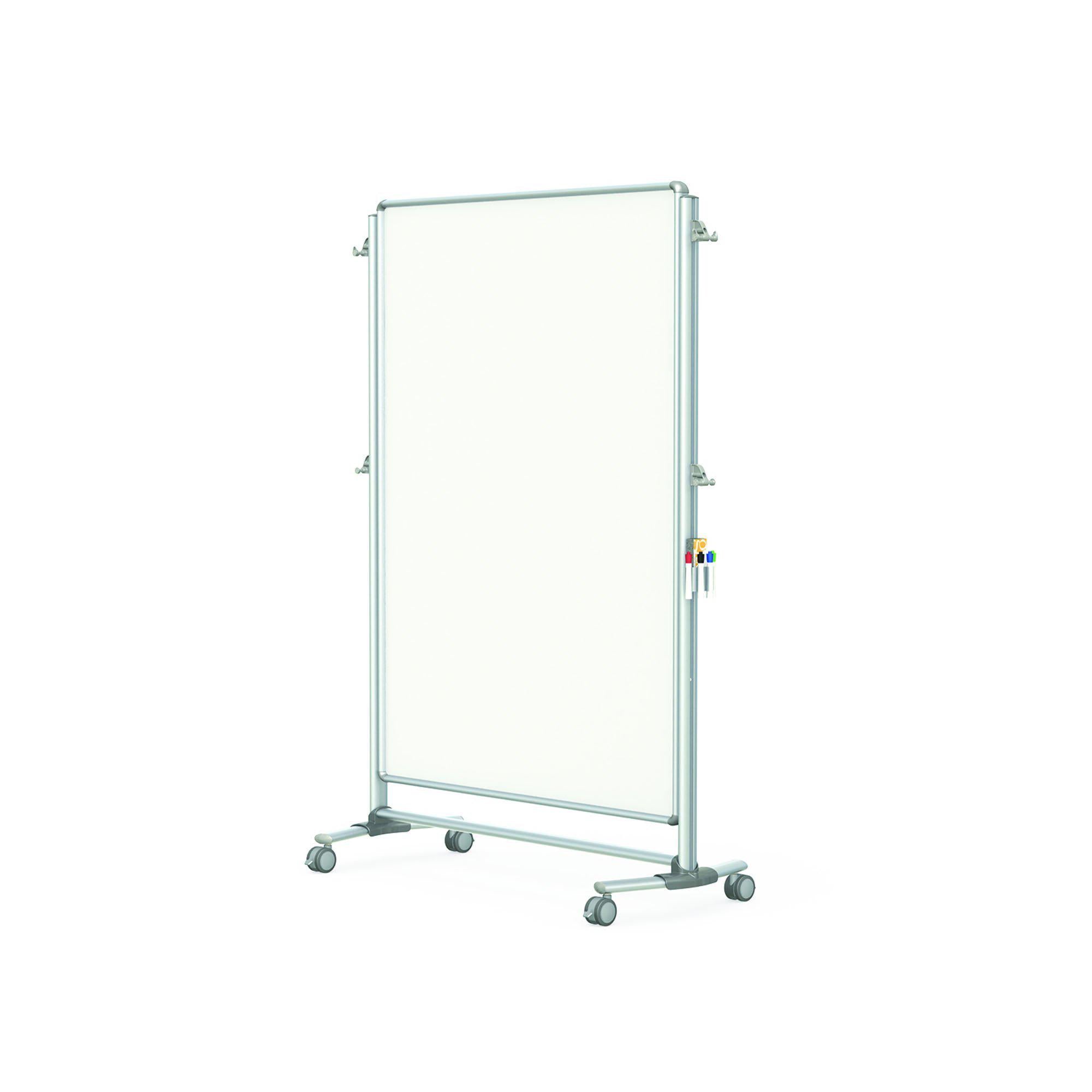 Nexus Partition, Mobile 2-Sided Porcelain Magnetic Whiteboard, 65"H x 46"W-Boards-