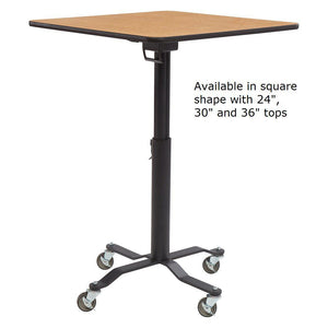 NPS Café Time II Table, Standard High Pressure Laminate Top with Particleboard Core, Vinyl T Mold, Textured Black Frame-Tables-