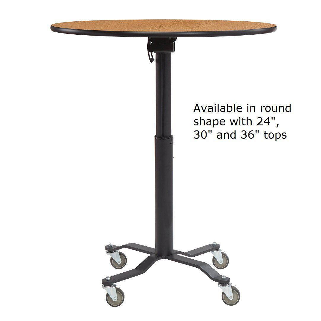 NPS Café Time II Table, Standard High Pressure Laminate Top with Particleboard Core, Vinyl T Mold, Textured Black Frame-Tables-