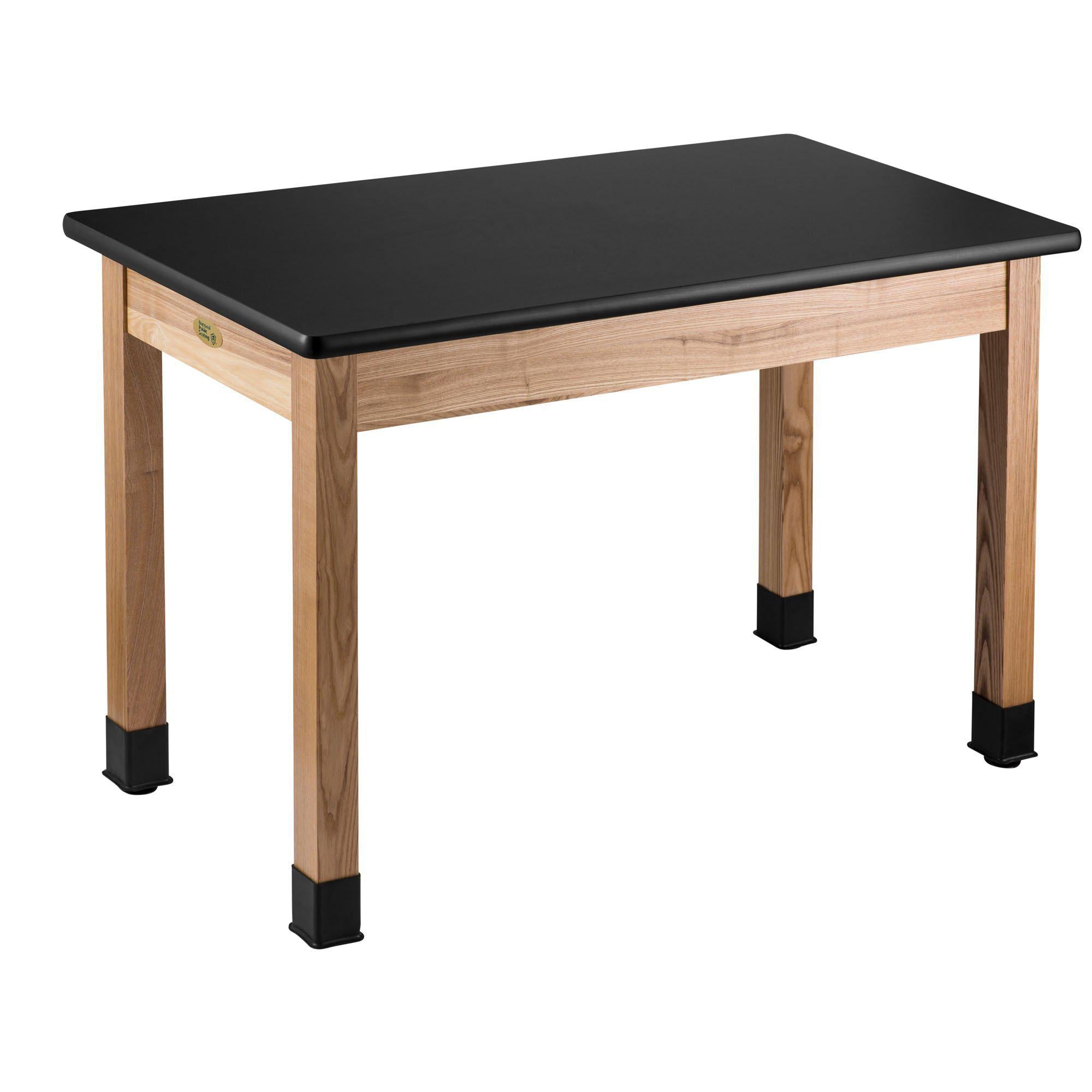 NPS Science Lab Tables with Solid Wood Legs, High Pressure Laminate Top-Science & Lab Furniture-30"-24" x 48"-Solid Front Apron