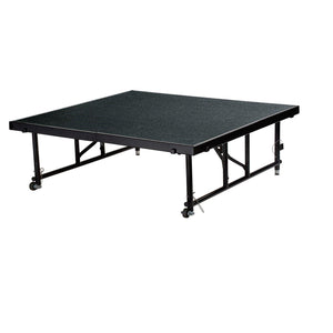 NPS® Height Adjustable 4' x 4' TransFix Stage Platforms-Stages & Risers-16" - 24"-Black Carpet-
