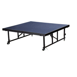 NPS® Height Adjustable 4' x 4' TransFix Stage Platforms-Stages & Risers-24" - 32"-Blue Carpet-