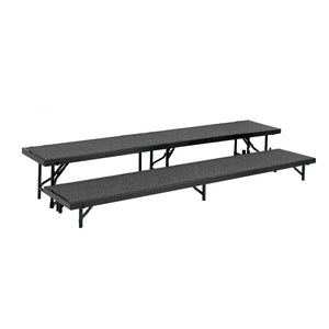 NPS® Multi-Level Straight Standing Choral Risers, 18" x 96" Platforms-Stages & Risers-2-Grey Carpet-