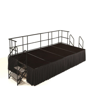 NPS® Single Level Stage Package-Stages & Risers-8' x 16' x 24" H-Black Carpet-Box Pleat