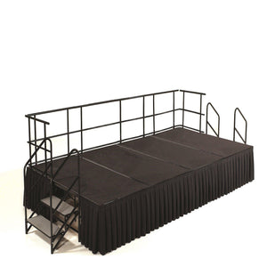 NPS® Single Level Stage Package-Stages & Risers-8' x 16' x 24" H-Grey Carpet-Box Pleat