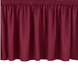 NPS® Stage Skirting, Shirred Pleat-Stages & Risers-8"-36"-Burgundy