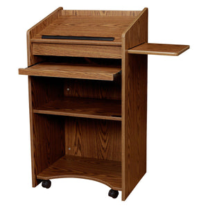 Oklahoma Sound® Aristocrat Non-Sound Lectern-Lecterns & Podiums-Medium Oak-