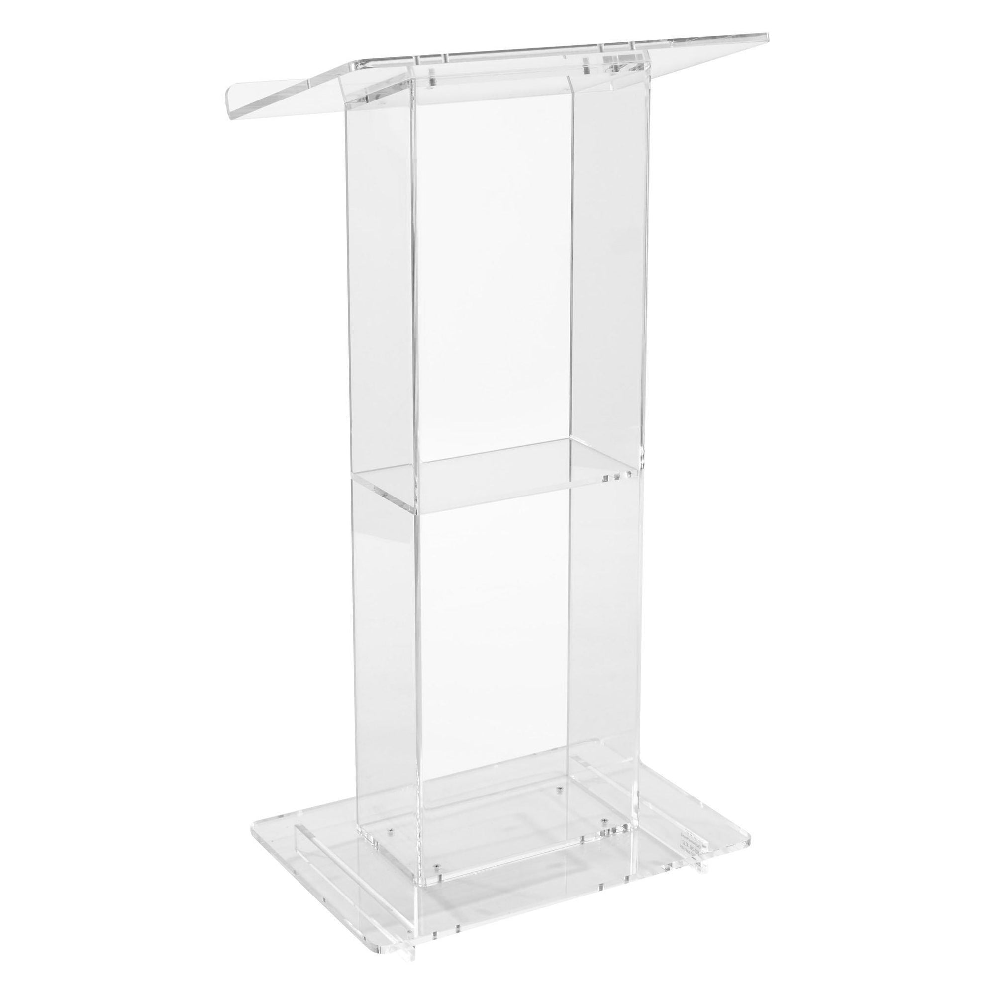 Oklahoma Sound® Clear Acrylic Lectern with Shelf-Lecterns & Podiums-