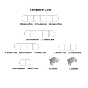 Expandable Racetrack Conference Tables