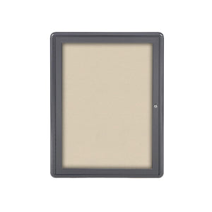 Ovation 1 Door Enclosed Fabric Bulletin Board, Hinged Door, 3' H x 2' W