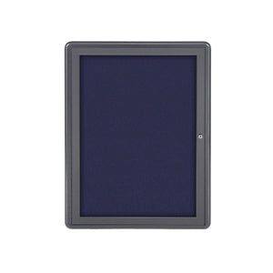 Ovation 1 Door Enclosed Fabric Bulletin Board, Hinged Door, 3' H x 2' W