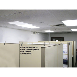 Clear Thermoplastic Partition & Cubicle Extender with Permanent Screw Attachment, 30"H x 29"W
