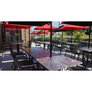 Chesapeake Collection Outdoor/Indoor Black Steel Stacking Armchair with Micro Mesh Seat and Back