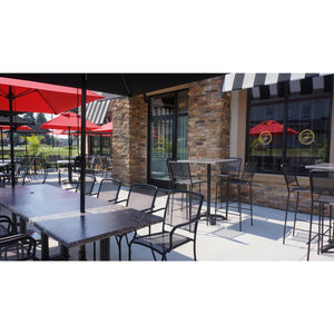 Chesapeake Collection Outdoor/Indoor Black Steel Barstool with Micro Mesh Seat and Back