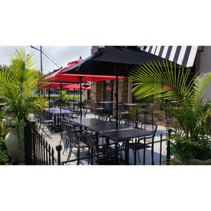 Chesapeake Collection Outdoor/Indoor Black Steel Barstool with Micro Mesh Seat and Back