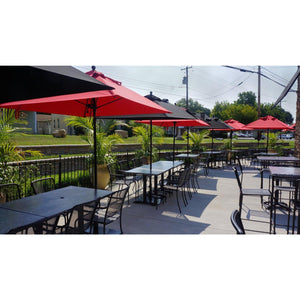 Chesapeake Collection Outdoor/Indoor Black Steel Barstool with Micro Mesh Seat and Back