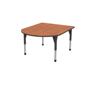 Premier Series Multimedia Tables, 48" x 60"-Tables-Sitting (21" - 31")-Wild Cherry/Black-Black