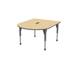 Premier Series Multimedia Tables with Power Module, 48" x 60"-Tables-Sitting (21" - 31")-Fusion Maple/Gray-Grey