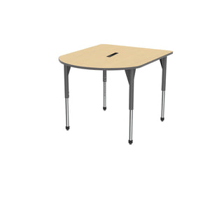 Premier Series Multimedia Tables with Power Module, 48" x 60"-Tables-Stool (32" - 42")-Fusion Maple/Gray-Grey