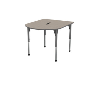 Premier Series Multimedia Tables with Power Module, 48" x 60"-Tables-Stool (32" - 42")-Pewter Mesh/Gray-Grey