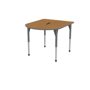 Premier Series Multimedia Tables with Power Module, 48" x 60"-Tables-Stool (32" - 42")-Solar Oak/Gray-Grey