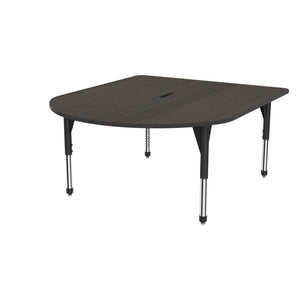 Premier Series Multimedia Tables with Power Module, 60" x 72"-Tables-Sitting (21" - 31")-Asian Night/Black-Black