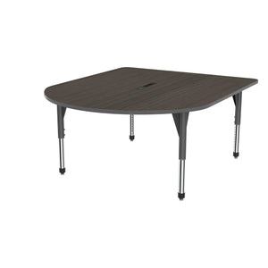 Premier Series Multimedia Tables with Power Module, 60" x 72"-Tables-Sitting (21" - 31")-Asian Night/Gray-Grey