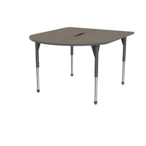 Premier Series Multimedia Tables with Power Module, 60" x 72"-Tables-Stool (32" - 42")-Boardwalk Oak/Gray-Grey