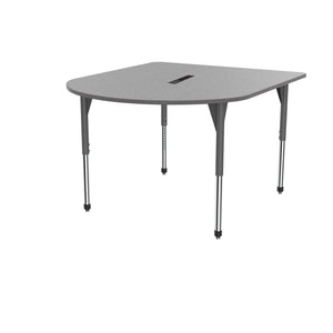 Premier Series Multimedia Tables with Power Module, 60" x 72"-Tables-Stool (32" - 42")-Gray Nebula/Gray-Grey