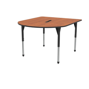Premier Series Multimedia Tables with Power Module, 60" x 72"-Tables-Stool (32" - 42")-Wild Cherry/Black-Black