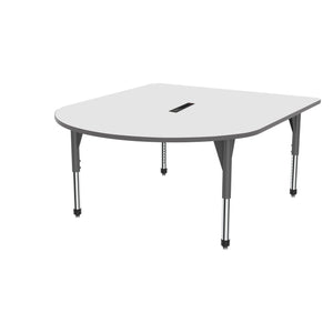 Premier Series Multimedia Tables with White Dry-Erase Top and Power Module, 60" x 72"-Tables-Sitting (21" - 31")-White Dry Erase/Gray-Grey