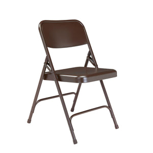 Premium All-Steel Double Hinge Folding Chair (Carton of 4)-Chairs-Brown-