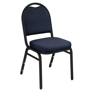 Premium Upholstered Dome-Back Stack Chair-Chairs-Midnight Blue Fabric/Black Sandtex Frame-