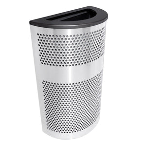 Venue Collection Indoor Half Round Waste Receptacle, 20-Gallon Capacity