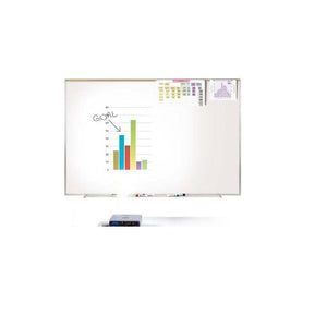 Proma 5' High Magnetic Porcelain Projection Whiteboard/Markerboard with Maprail, 5' H x 10' W