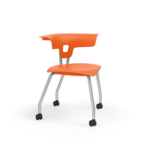 Ruckus 4-Leg Chair with Casters, 18" Seat Height-Chairs-Nemo (PNE)-Starlight Silver Metallic-No