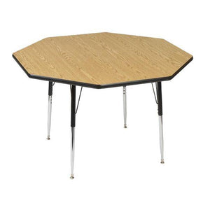 Workhorse Series Adjustable Height Activity Table with High-Pressure Laminate Top, 48" Octagon