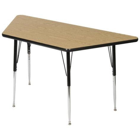 Workhorse Series Adjustable Height Activity Table with High-Pressure Laminate Top, 30" x 60" Trapezoid