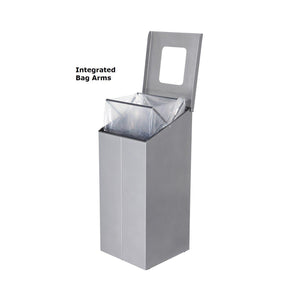 Slope Standard Height Painted Steel 38-Gallon Waste Receptacle with Double Top Openings and Internal Rigid Liners