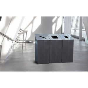 Slope Standard Height Painted Steel 38-Gallon Waste Receptacle with Single Top Opening