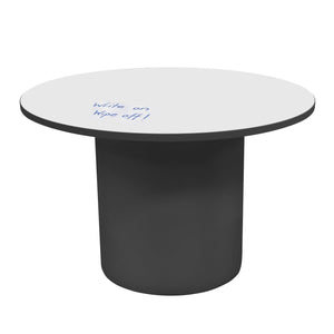 Sonik™ Soft Seating 48" Round Table with Markerboard Top and Power/Data Supply-Soft Seating-29"-Markerboard/Black-Ebony